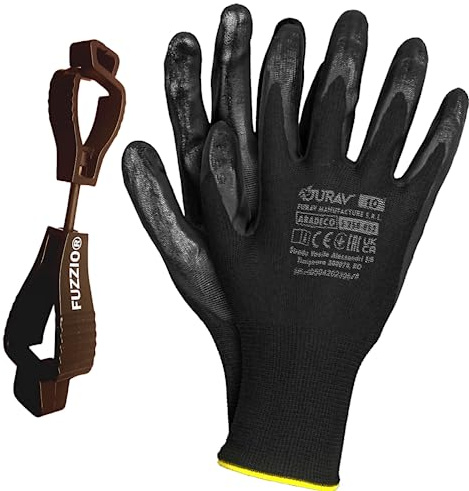 FUZZIO 24 Paar Jurav glatter Latex besichtet Arbeitshandschuhe Handschuh-Klammern