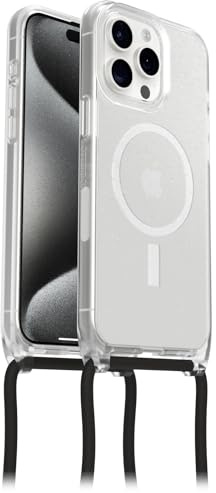 OtterBox React Necklace Hülle mit MagSafe für iPhone 15 Pro Max, schützende Hülle mit Verstellbarer und Abnehmbarer Handykette, Getestet nach Militärstandard, Stardust, Keine Einzelhandelsverpackung