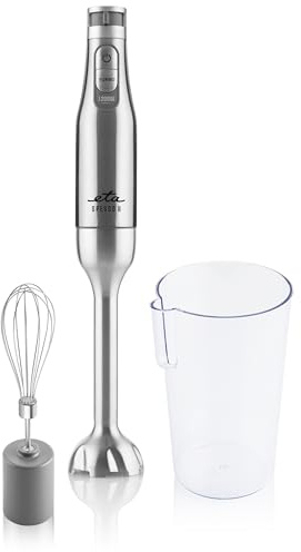 ETA Batidora de mano Spesso II I 2 en 1 I 6 velocidades I 1200 W I Motor DC I Turbo Nivel I Batidor I Depósito de trabajo 600 ml I Mango ergonómico I Versión de acero inoxidable