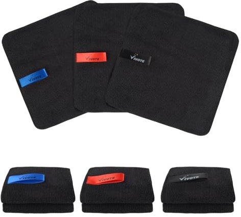 VIVOTE Lot de 9 chiffons en microfibre noirs - Super absorbants et épais - Pour ménage et cuisine - Multi-usages - 20 cm x 20 cm