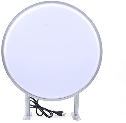 20Zoll LED Leuchtkasten, Beleuchtetes Symbol, 50 cm Doppelseitiger Wasserdichter Lichtkasten Nasenschild Doppelseitiger Runder Leuchtkasten für Restaurants Imbissbuden Geschäfte