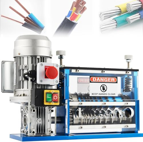 Máquina de Pelacable Electrica 370W 1.5mm-38mm Maquina de Pelar Cables Automática con 11 Canales para Reciclaje de Cobre
