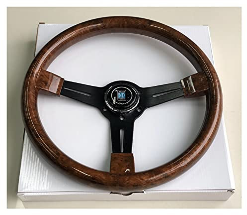 Volant Voiture,Volant Sport □ Roues de direction sur le volant en bois de 14 pouces