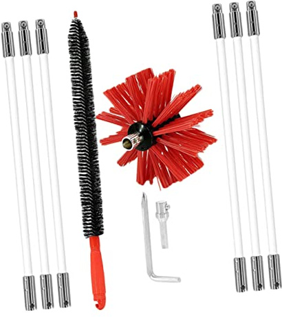 MERRYHAPY 1set Kit Spazzole Per Del Canna Fumaria Flessibile Metallici e Caminetti Compatibile Trapano