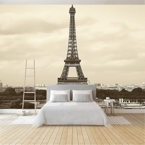 Papier Peint Intissé La Photographie Paris Tour Eiffel 350 x 256 cm Papier Peint Photo Panoramique, Poster Geant Mural Personnalisé 3D, pour Salon Cuisines Chambre Adulte Enfant Décor Murale