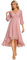 Ever-Pretty Women's Midi Chiffon V Neck 3/4 Sleeves Pleated High-Low A-Line Knee Length Wedding Guest Dress Dusty Rose 18UK