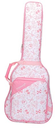 kowaku Guitar Gig Bag Acoustic Guitar Carrying Case with Adjustable Padded Shoulder Straps with Front Pockets Guitar Storage Box, pink
