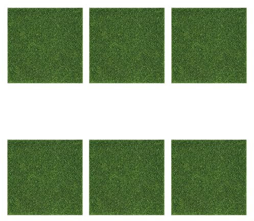 6 Stück Kunstrasen Miniaturgarten,Rasenteppich,Teppich,zum Basteln,Grasmatte Modellbau,Zubehör,Wichtel,Miniatur Garten,Rasen Dekoration,Klein,für Deko,Kunstpflanze Basing,Garden,GartenmöBel,Grass