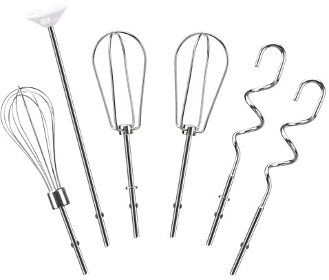 Dough Hooks and Blending Rod Compatible with Ninja Hand CI100 XSKDOUGHHK Mixers Hand Blender Accessory (6 pack)