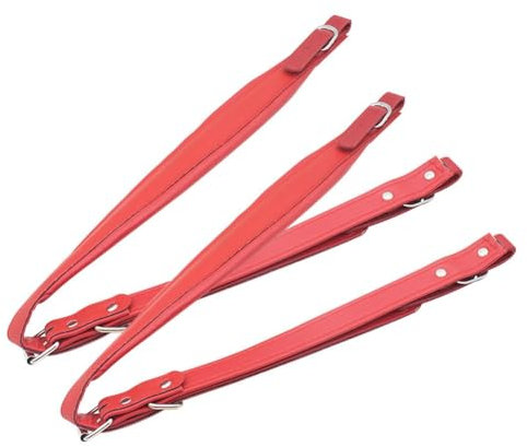 Qerwsdty Akkordeongurt, Gepolsterter Bassakkordeon, Schultergurte Aus PU-Leder, Verstellbarer Gürtel für 16–120 Bassakkordeon, Rot, Einfach zu Bedienen