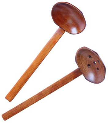 EQEQE Cucharas de Madera for cocinar, 2 Piezas Cuchara de Madera Cuchara casera Cuchara Grande Sartenes for Hornear Mango Cuchara for cocinar Cucharas for Miel Cuchara de Mesa Cuchara for Comer