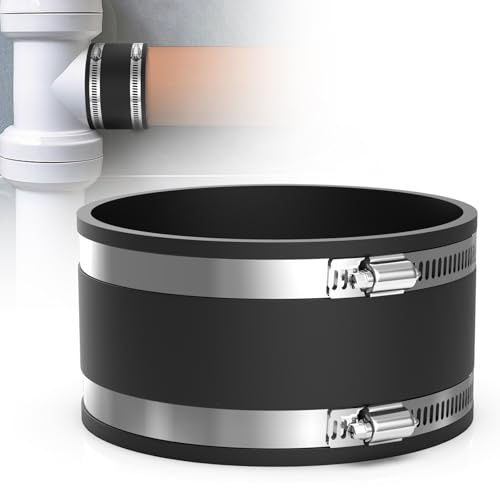 EFUTURETIME Flexible Gummimuffe 150mm aus EPDM mit Schlauchschellen Edelstahl, Rohrverbinder Gummi Innen φ 150mm Gummimanschette Lärmreduzierung für Lüftungsrohr, Staubabscheider, Kohlefilter