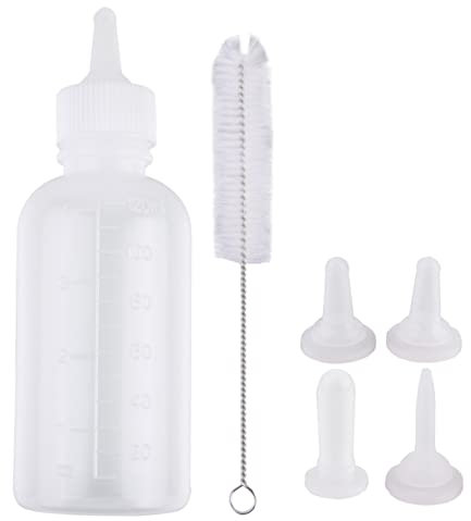 Toyvian 6-Piece PET Nursing Bottle Set 120ml Feeding Bottles for Cats and Dogs Cleaning Brush for Kittens and Puppies