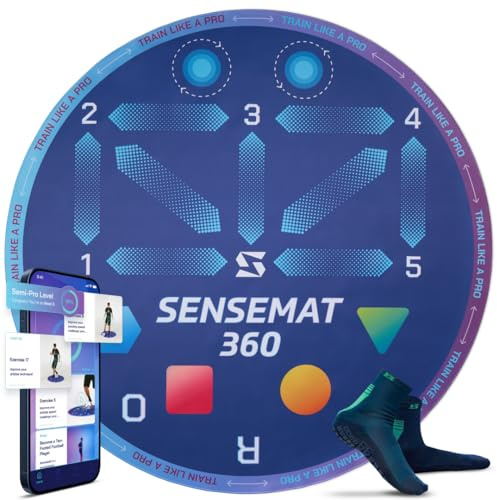 Sensemat 360 - Tappetino da allenamento antiscivolo con design a 360 gradi, per allenamento con i piedi, forza e coordinazione per tutte le età e livelli, migliora le abilità e il controllo con un