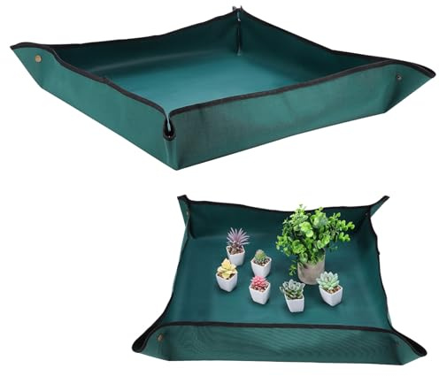 SEWOART Gardening Soil Pad with Non-slip Bottom Multi-purpose Indoor Plant Mat for Repotting Transplanting and Watering Space-saving Potting Tray for Succulents and Houseplants