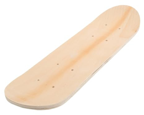Didiseaon Leeres Skateboarddeck für Kinder Beige Vorgebohrte Löcher Robust und Leicht zu Montieren Skateboard Kinder ab 5 Jahre zum Bemalen