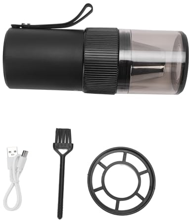 Spacnana Molinillo de café Eléctrico Pequeño con, Molinillo de café Ajustable Silencioso con Parada Automática Portátil para el Hogar, Oficina, Camping y Viajes