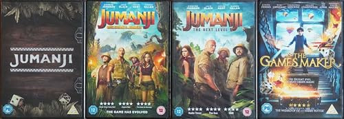 JUMANJI 1-4 COMPLETE COLLECTION / 1. JUMANJI / 2. WELCOME TO THE JUNGLE / 3. THE NEXT LEVEL / 4. THE GAMES MAKER = ULTIMATE 4x DVD SET