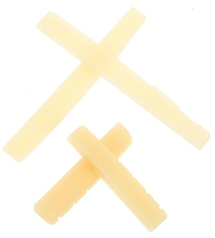 Stegeinlagen für Akustikgitarren aus Ochsenknochen 2 Satz | Folk Gitarre, Geschwungene Form, Verstellbare Saitenlage, Leicht Einzusetzen, 43mm und 74mm