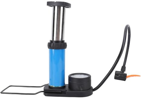 Bnineteenteam Fahrradpumpe mit Manometer, Tragbare Fußpumpe aus Aluminiumlegierung, 120 Psi, für Rennräder, Mountainbikes, Effizientes Aufpumpen für Auto, Motorrad, Reifen, Reisende, Pendler