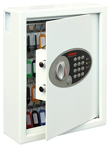 Phoenix Cygnus KS0032E | Schlüsseltresor für 48 Schlüssel | inkl. Schlüsselanhänger | Weiss HxBxT: 36x30x10cm 7,5kg
