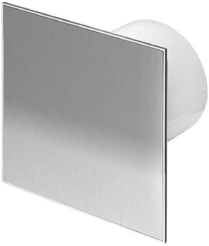 Awenta Badlüfter Ø 100 mm 10 cm mit Rückstauklappe und Timer/Nachlaufegelung WTI T Lüfter Ventilator Deckenlüfter Edelstahl Front Wandlüfter Badventilator Ventilator Einbaulüfter Bad Küche