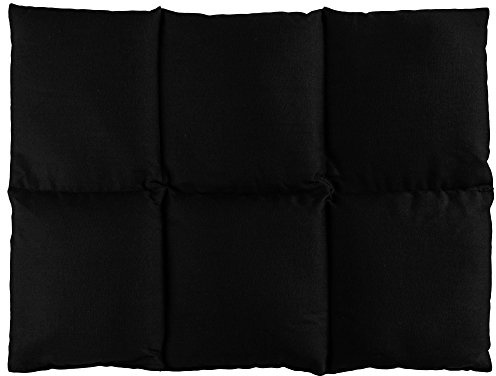 Saco térmico para la espalda - Almohada térmica para microondas y horno - (40x30cm negro con 6 compartimientos, semillas de grosella)