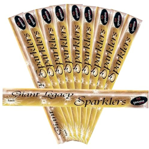 EXCLUSIVE ONLINE Giant Legacy Sparklers 40cm (16) (10 Packets Halloween, Christmas, Wedding, Birthday and Anniversary (50 pieces)