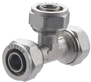 Te igual multicapa a compresión 1/2 para tubo Ø20 | Conexión resistente y duradera | Ideal para instalaciones de fontanería, calefacción y agua sanitaria | Fácil instalación | QUICK PLOMBERIE