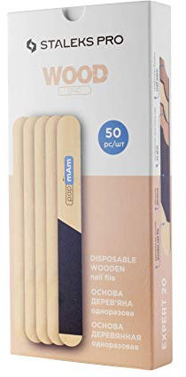 Staleks Pro Expert Manche en bois pour limes adhésives et limes pochettes jetables (Manche en bois droit jetable)