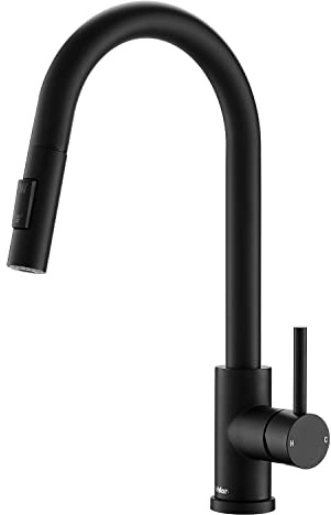 Tohlar Wasserhahn Küche Schwarz Ausziehbar Küchenarmatur 2 Strahlarten | Hochdruck Küchenarmatur mit ausziehbarer Brause, Zwei Wasserstrahlarten, 360° drehbar, Heiß- und Kaltwasser, Edelstahl