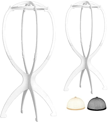 Perückenständer aus Kunststoff 2 Stück belüftet zerlegbar 35 cm weiss