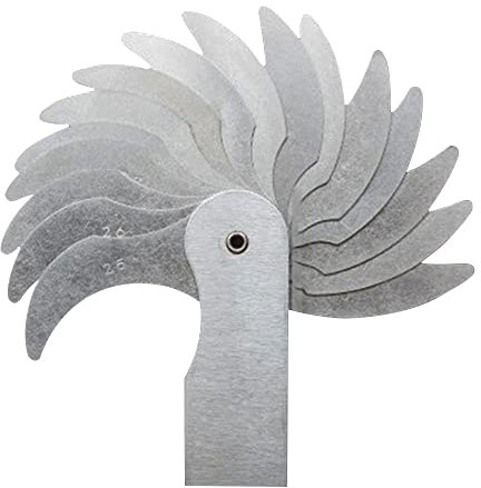 Medidor de radio, R25-50mm Acero Inoxidable Radio Filete Medidor Herramienta de Medición con Marcado Claro para Fabricantes, Mecánicos, Trabajadores