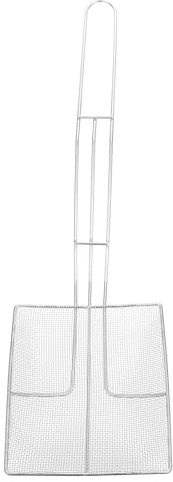 DOITOOL Steel Mesh Sieb Löffel Edelstahl Quadratischer Mesh Skimmer Fine Skimmer Löffel Frittierkelle Skimmer Metall Küchensieb Ölkimmer zum Kochen Braten Küche Gadgets Silber Fritteuse Schaufel