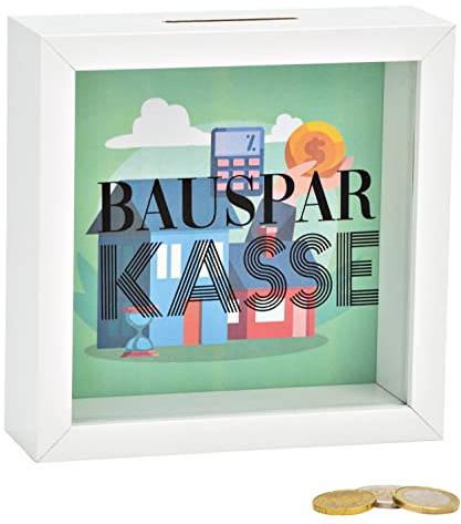 wunderschöne Spardose Bausparkasse,Eigenheim, Modernisierung aus Holz mit Abnehmbarer Rückwand zur Geldentnahme