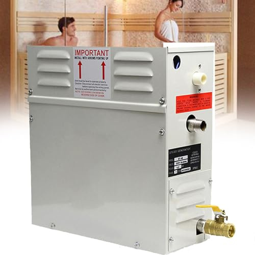 DPQYJPP 9KW Generador Vapor Kit 220V/380V Auto-Drenaje para Doméstico Comercial, Apto para Sauna/Ducha/Baño/SPA, con Controlador Digital- Calentamiento automático 35-55℃ para Espacio 3-20m³,380V-21kw
