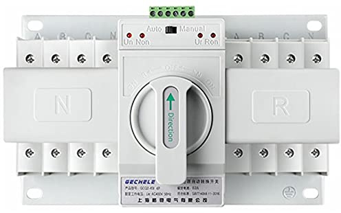 CHEWYZ 4P 63A Interruptor de Transferencia automática de Doble Potencia Interruptor CB Clase ATS Mini trifásico de Cuatro Cables Cortacircuitos