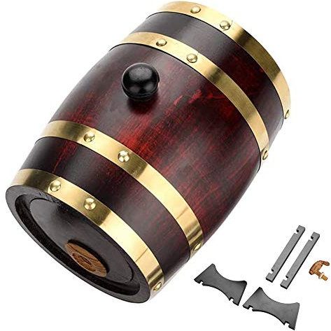 ANKROYU 1,5 L Weinfass, Kleine Menge Kunststoff, Vintage-Holz-Eichenholz-Weinfass, Vintage-Holz-Eichenfass, Vintage-Eichenfass Für Whisky-Rum-Port
