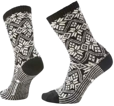 Smartwool Women's Everyday Cozy Traditional Snowflake Crew Socks - Black - X-Large