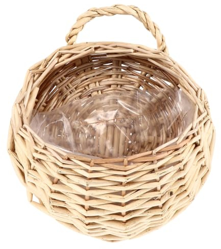 BESPORTBLE Blomkorg, växtkorg, trädgårdsdekoration, blomkorg, växtkorg, korgar för blomsterflickor, fruktkorg, krukor för växter, blomhållare, blombehållare, vide, blomkruka, vägghängd