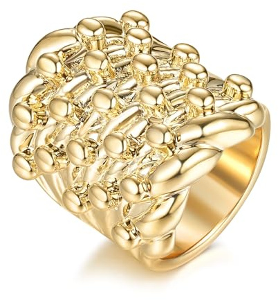 Bling King London Gold XXL Keeper Ring, Sizes Z – PVD Gold Plated