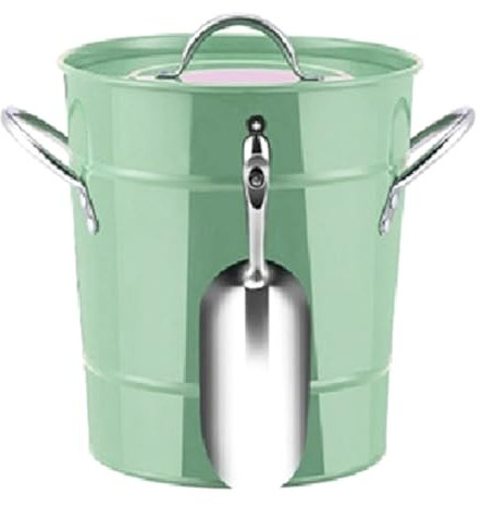 Baeroprki 3.4L Champagne Ice Cube Storage Bucket Retro Ice Bucket with Lid Ice Tongs Double Layer Cold Insulation Wine Beer Cooler