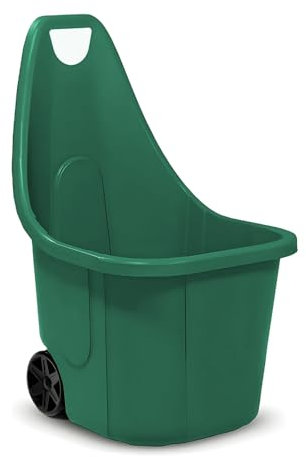 Paluplus Trolley da Giardino con Maniglia, Carrello con Ruote Portatutto, colore Verde, Capacità 60 litri, Praticità e Resistenza per i Tuoi Lavori all'Aperto -912F