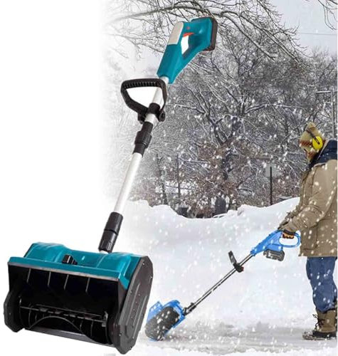 Pala Quitanieves Eléctrica Inalámbrica, Quitanieves Motorizada, Camino despejado de 13 x 7,8, Quitanieves de Mano con Batería y Cargador,10th-2Battery