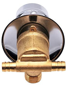 Robinet de douche à intubation en laiton avec inverseur 2 voies et cartouche en céramique en laiton massif pour mitigeur d'eau chaude, compatible avec cabine de douche, installation facile