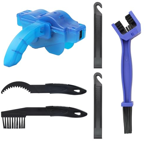 HJJMN 6 PCS Fahrrad Kettenreiniger Kit, fahrrad kettenreiniger set, fahrradkette reinigungsset, Kettenbürste Fahrrad Reinigung Scrubber Pinsel Werkzeug im set für Ketten Schnelles Sauberes