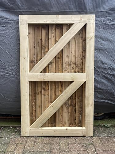 Framed Wooden Garden gate, Strong, Treated T&G, Ledged and Braced. Left Hand 6ft Tall * 3ft Wide