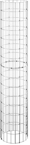Gecheer Lit Surélevé à Gabion Circulaire 3pièce Acier Galvanisé Ø30x150cm, Jardinière à Gabion, Grille de Mailles Fleur Plante Panier de Gabion pour Jardin, Terrasse, Extérieur-E