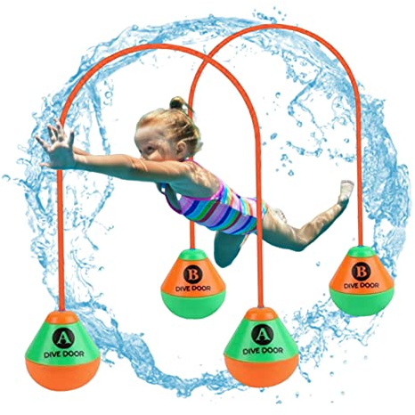Pesoncarl Jouet de Natation pour Gamin de plongée Porte de plongée Jouet sous-Marin de plongée Porte Nager à la Bine à la Piscine pour Le Jeu d'eau 1,5 m * 5cm 2pcs, Jouets de Plage
