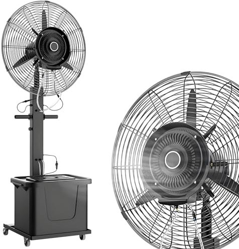 LXHGVKHJ Ventilatore a Piantana Nebulizzatore Industriale 65/75 cm, 3 Velocità, Oscillante, Serbatoio da 42L, Raffrescatore Portatile per Ufficio Serra Gazebo(26 inches)